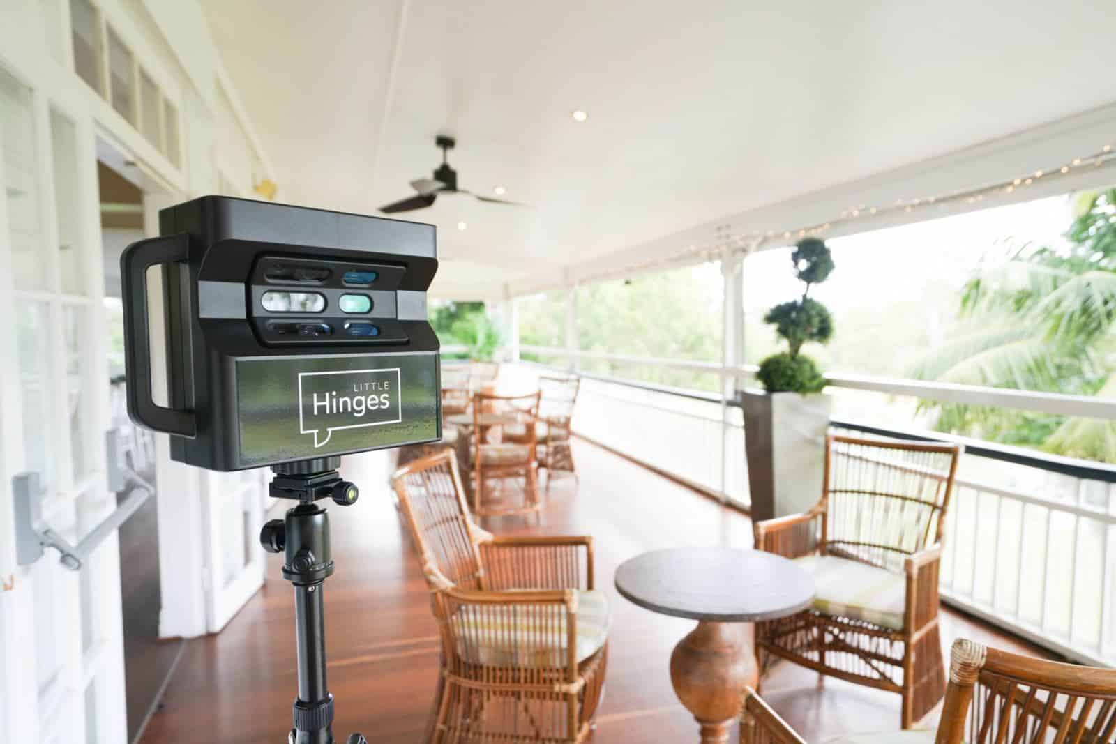 Matterport 3D camera on house deck